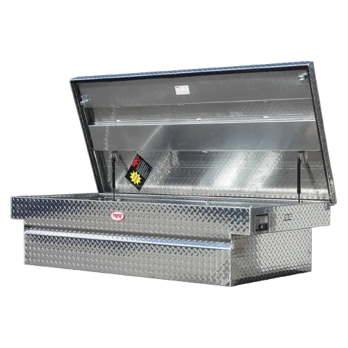 C63WA – RKI Tool Box, Crossover Wide Single Lid Diamond Tread Silver Aluminum 30 Inch Length x 71-1/2 Inch Width x 17...